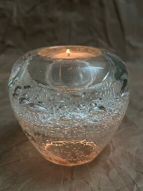 Vtg Royal Limited Bullicante Case Glass Votive Tea Light Holder Paperweight